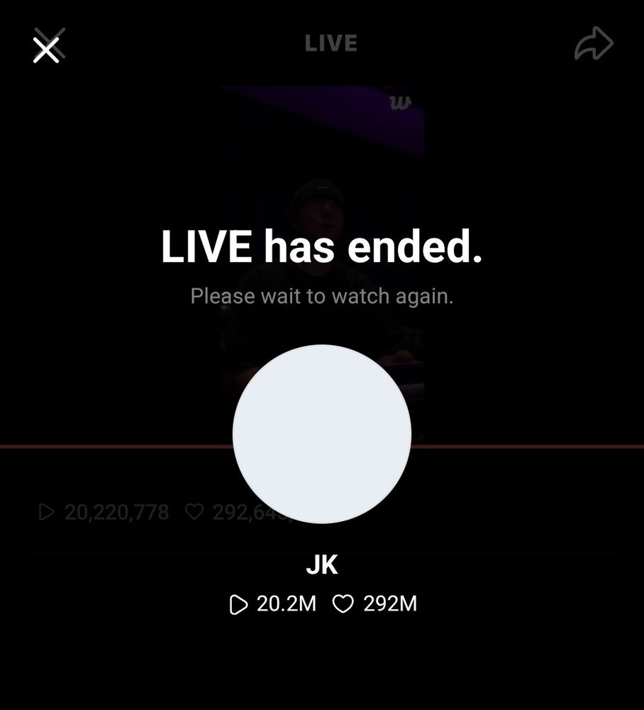 Ending screenshot from Jungkook's Weverse Live