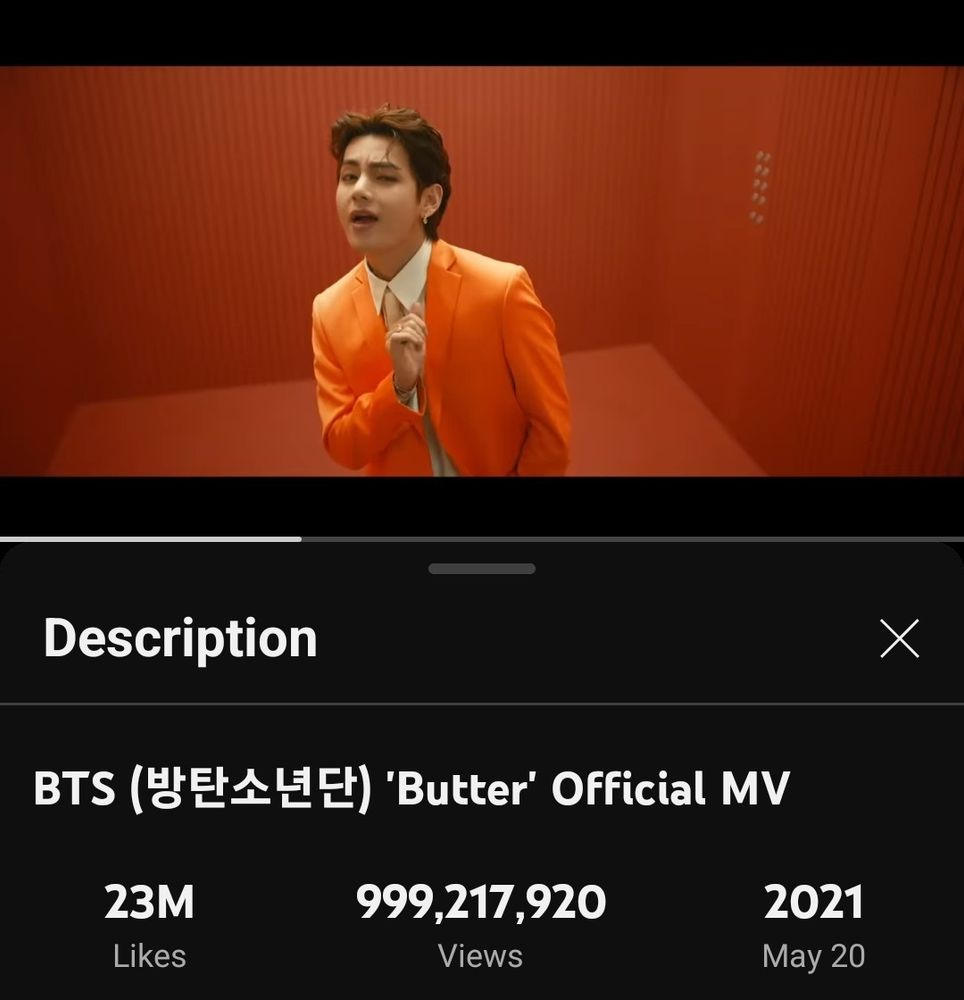 Screenshot of Butter music video from Youtube