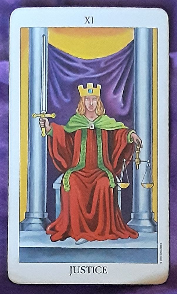 Justice From The Radiant Rider-Waite-Smith Tarot Deck