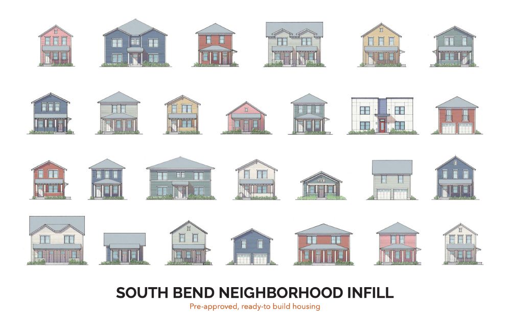 Cover of South Bend's pre-approved house plan catalog including designs from SFH to multiplex.
