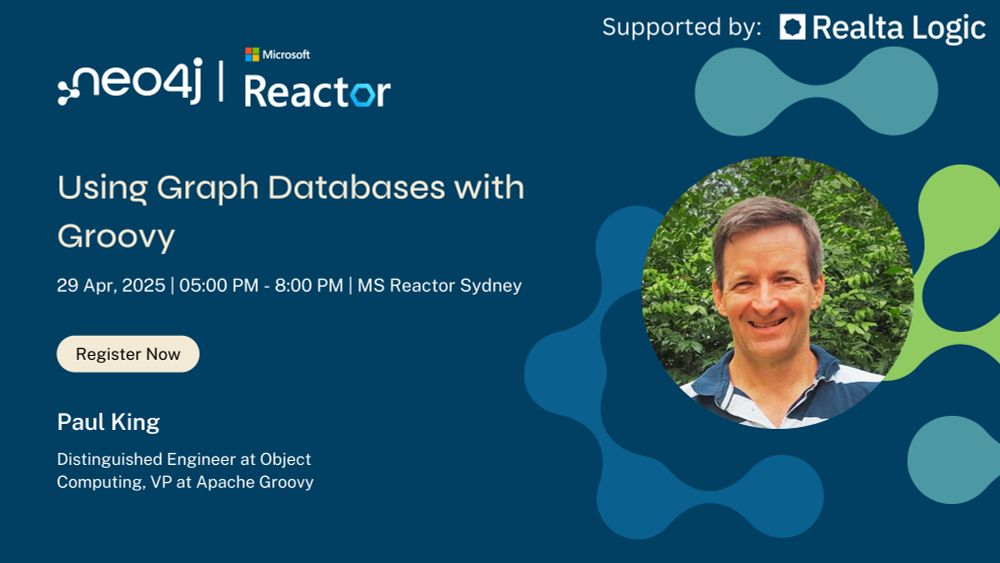 Talk banner: Using Graph databases with Groovy. 29 Apr 2025. 5-8pm. Sydney.