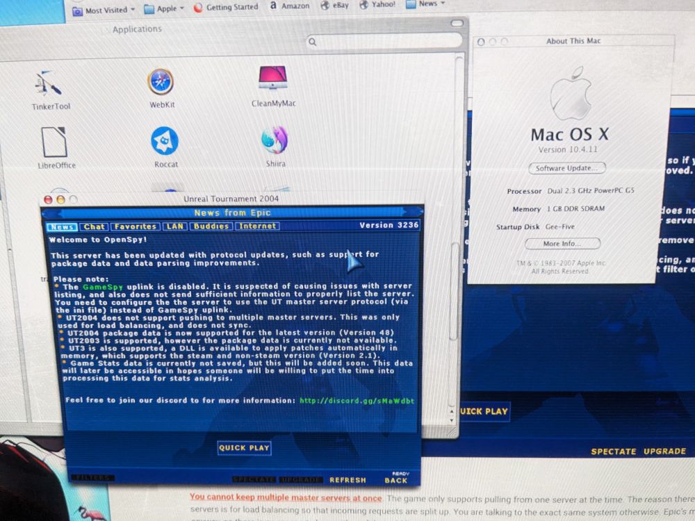 Proof of it running on a G5.