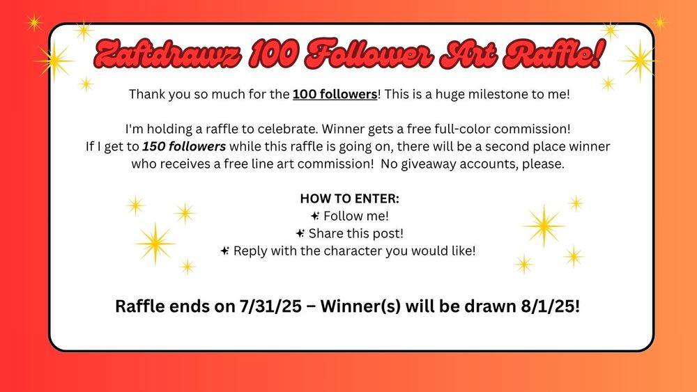 My 100 follower raffle rules and junk. 