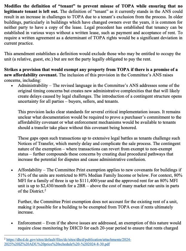 Screenshot of Notice of Nadeau and Lewis George Amendment to RENTAL Act of 2025