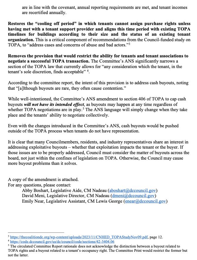 Screenshot of Notice of Nadeau and Lewis George Amendment to RENTAL Act of 2025