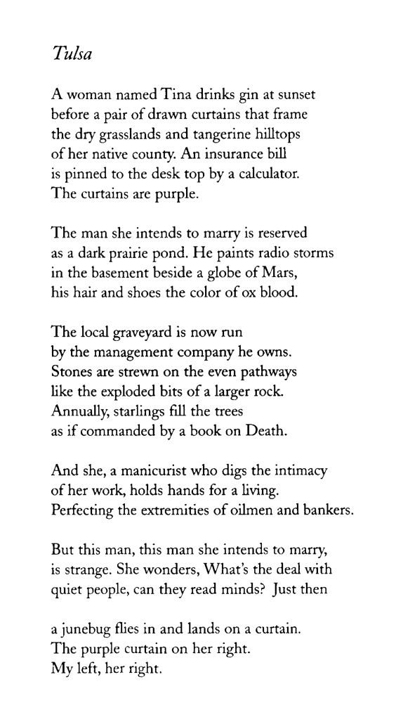 The poem Tulsa by David Berman