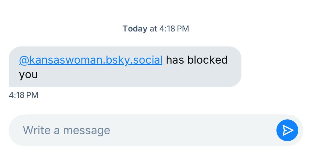 Kansas woman dot bsky dot social has blocked me :(
