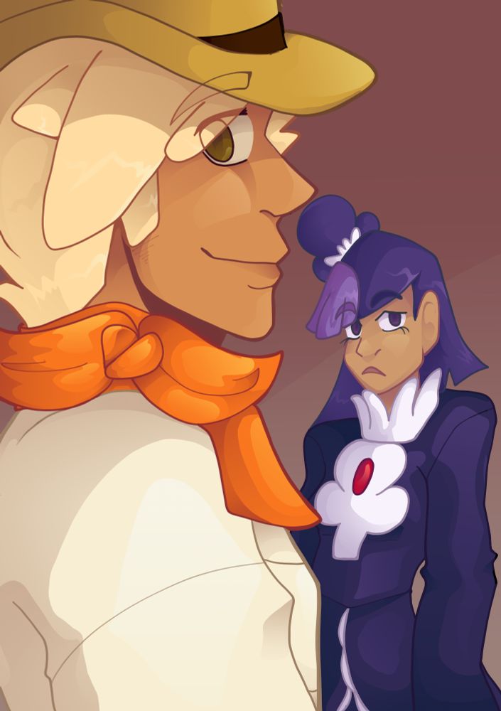 An image of two characters, one who's an adventurer and one who's a maid.