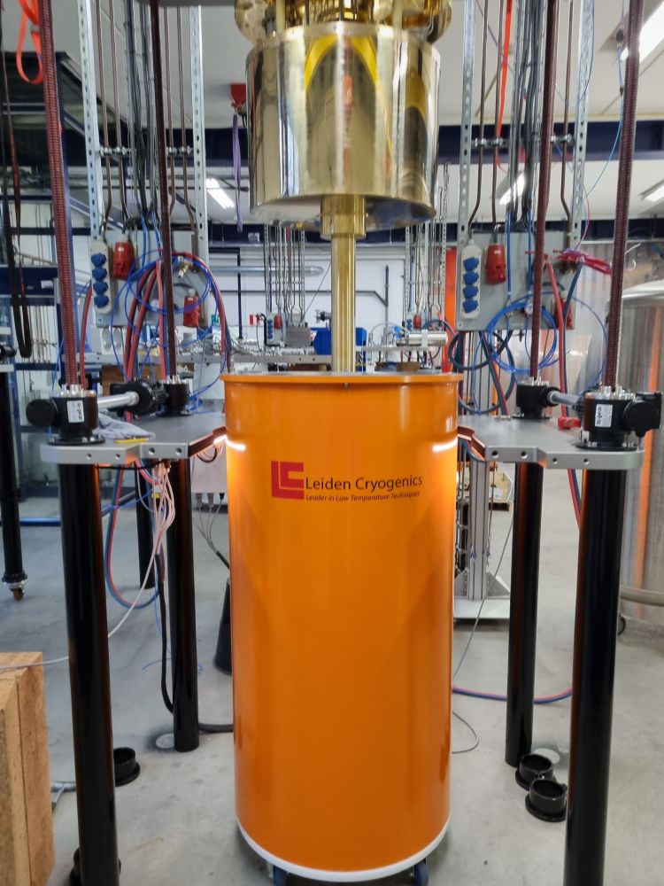 Dilution Refrigerator with an orange vacuum can