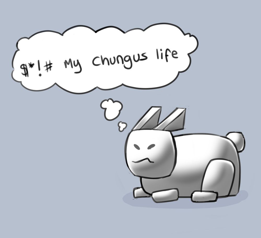 roblox rabbit gubby with the thought bubble "$*!# my chungus life" #junksart #junkcubus #gubby #gubbyroblox #forsaken #gubbyrabbit