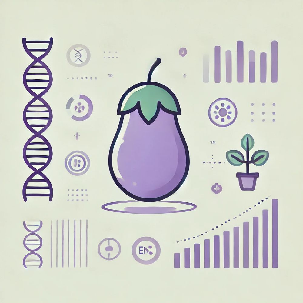An AI generated figure symbolising the sequencing of the pangenome of aubergine. 