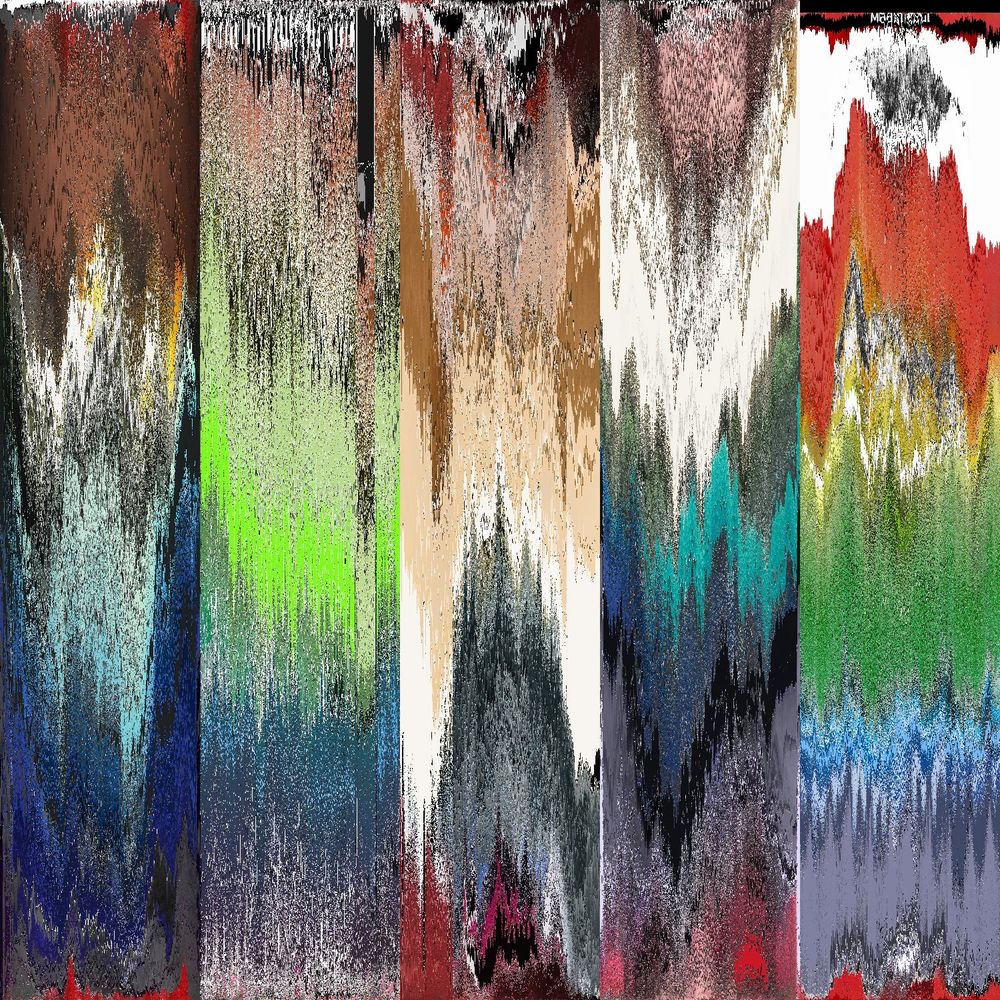 what was originally a 5x5 grid of albums i listened to in the last while, color sorted to become a mostly indistinct barrage of color smears