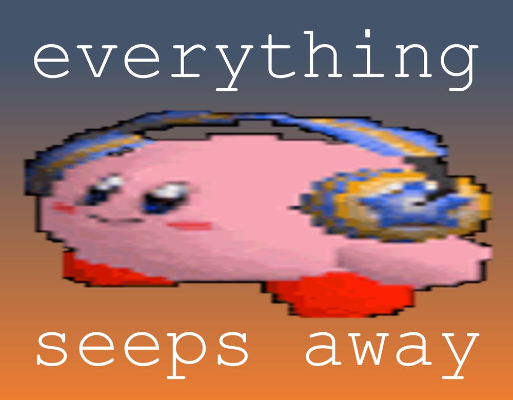 kirby jamming out to mio, min mio by weatherday

everything seeps away, please hold on to me