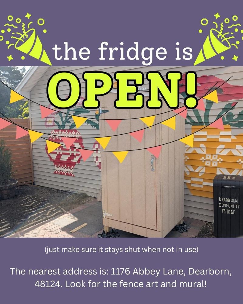 Dearborn community fridge located at 1176 Abbey Lane, Dearborn 48124