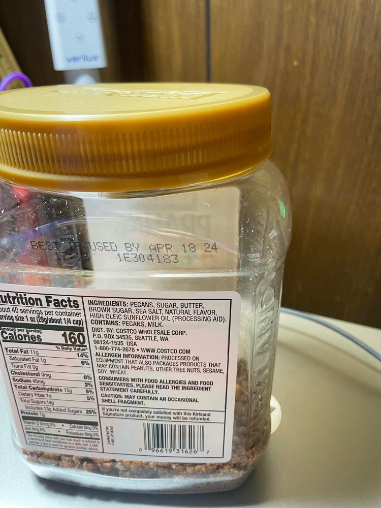 It’s the back of the Costco pralines with my birthday on it