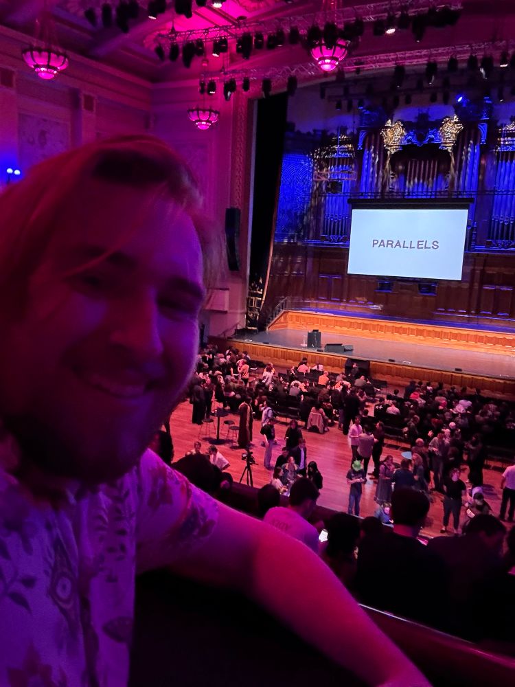 Me sitting in the balcony section of Freeplay Parallels