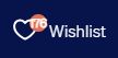 A close-up screenshot from my account page on the Cult Pens website. It says "Wishlist" next to a heart symbol, and there is a red dot with a number in it to show the number of items in my wishlist. The number is 176.