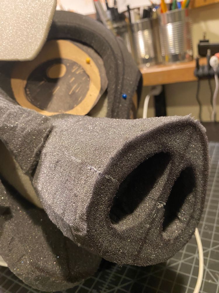 a WIP pic of a pig fursuit's snout