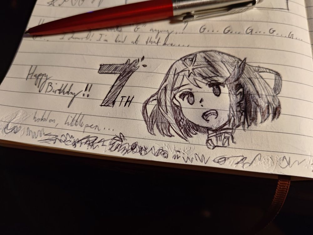 drew pyra 4 xenoblade 2s 7th birthday!! um, it killed my pen though....