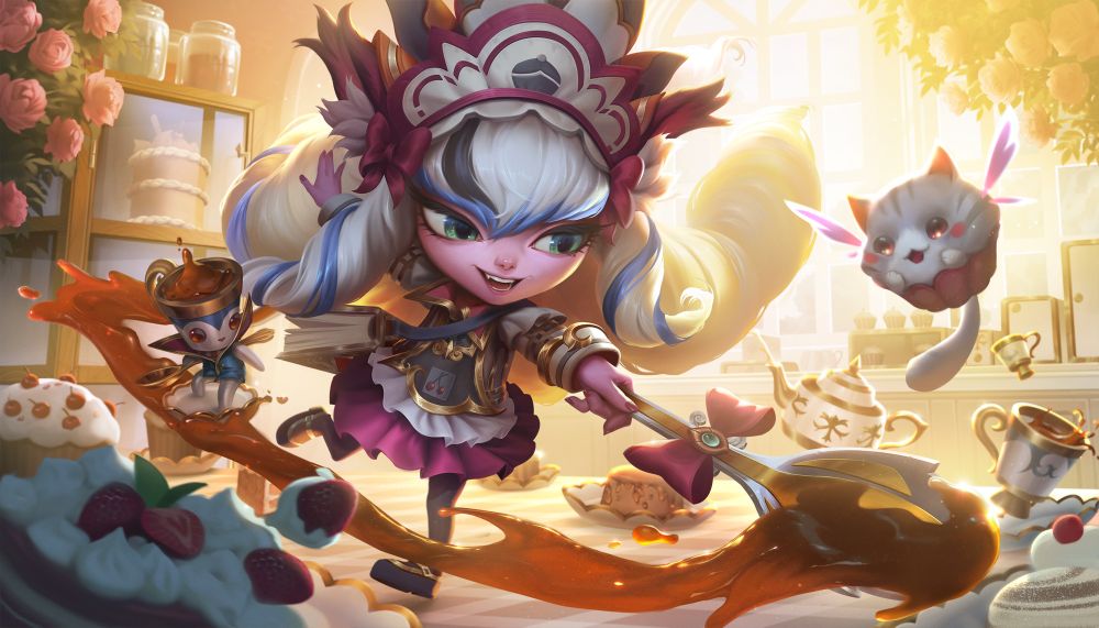 Cafe Cuties Lulu - League of Legends 
High resolution & process:
https://www.artstation.com/artwork/aoxnLX
Rất vui khi có cơ hội tham gia vào quá trình hợp tác tạo ra [Cafe Cuties Lulu Obsidian Chroma Splash Art] , dưới sự hướng dẫn của anh Đạo . Xin chân thành cảm ơn anh Dao Trong Le và anh Huyy Nguyễn đã feedback và hỗ trợ em rất nhiều trong quá trình hoàn thiện tranh. 🧡
Tencent Game: Dojo Cheung
Bubble Cat: Dao Le
Production of promotional illustrations for the Tencent region's League of Legends project.
So Glad to hae worked on this one.