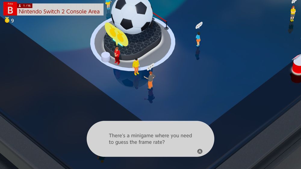 Nintendo switch to welcome tour screenshot: “there’s a mini game where you need to guess the frame rate?”