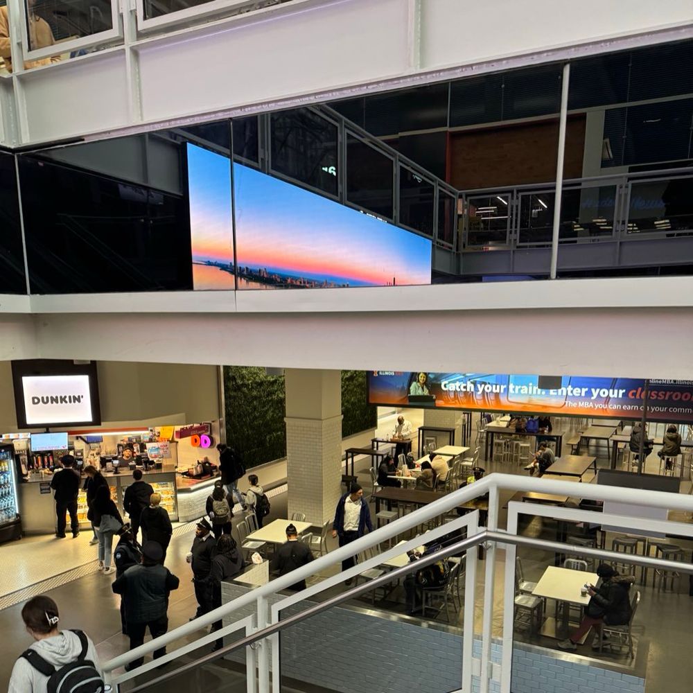 photo from my perspective looking at the west food court at ogilvie. mostly morning workers, etc.