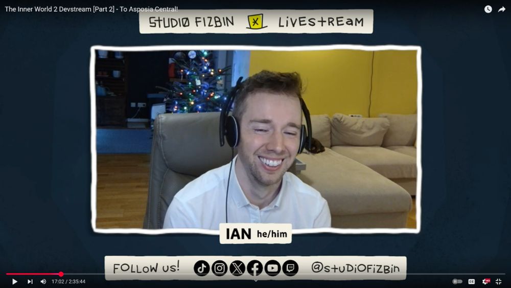Screenshot of a Studio Fizbin livestream, featuring me