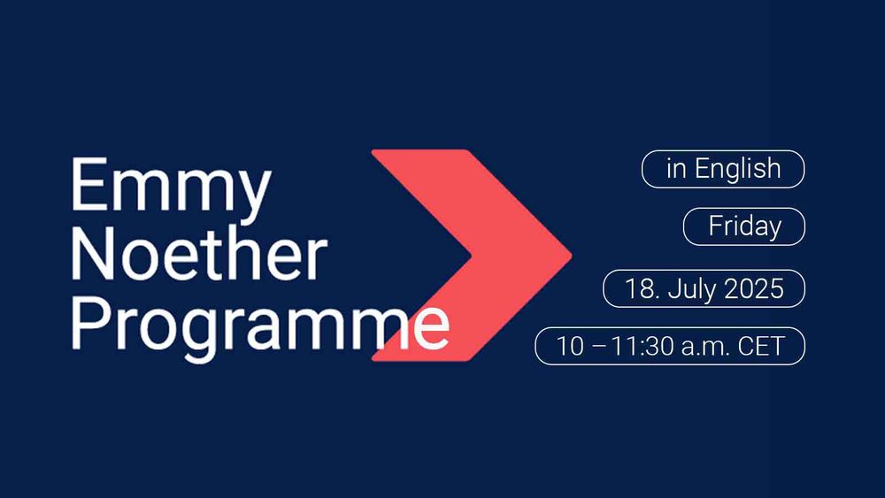 Emmy Noether Programme:
in English
Friday, 18. July 2025, 10-11:30 a.m. CET