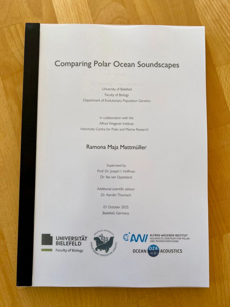 A picture of the front of Ramona Mattmueller's thesis titled "Comparing Polar Ocean Soundscapes"