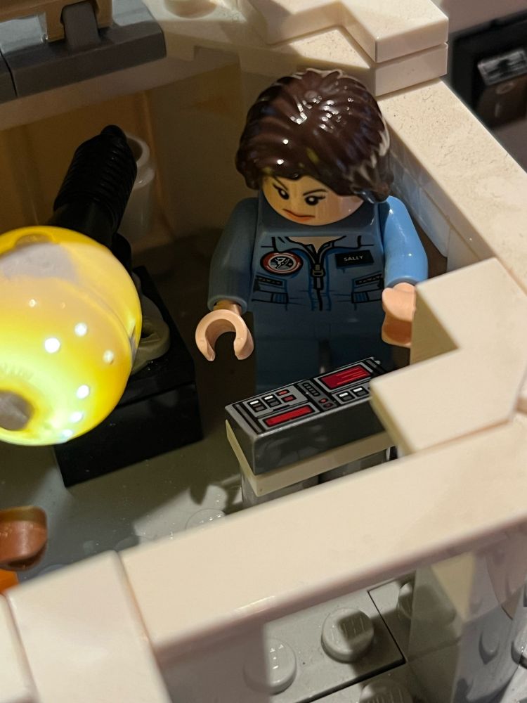 Sally Ride running the optomechanical system.