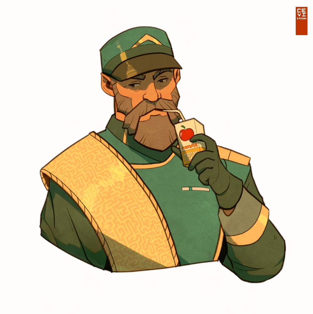 Hestor drinking apple juice