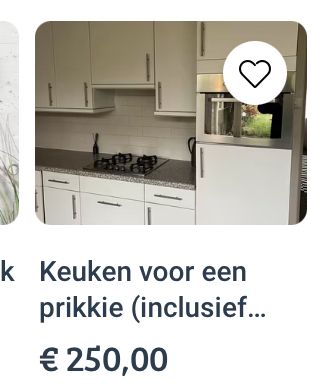 Advertentie: keuken voor een prikkie