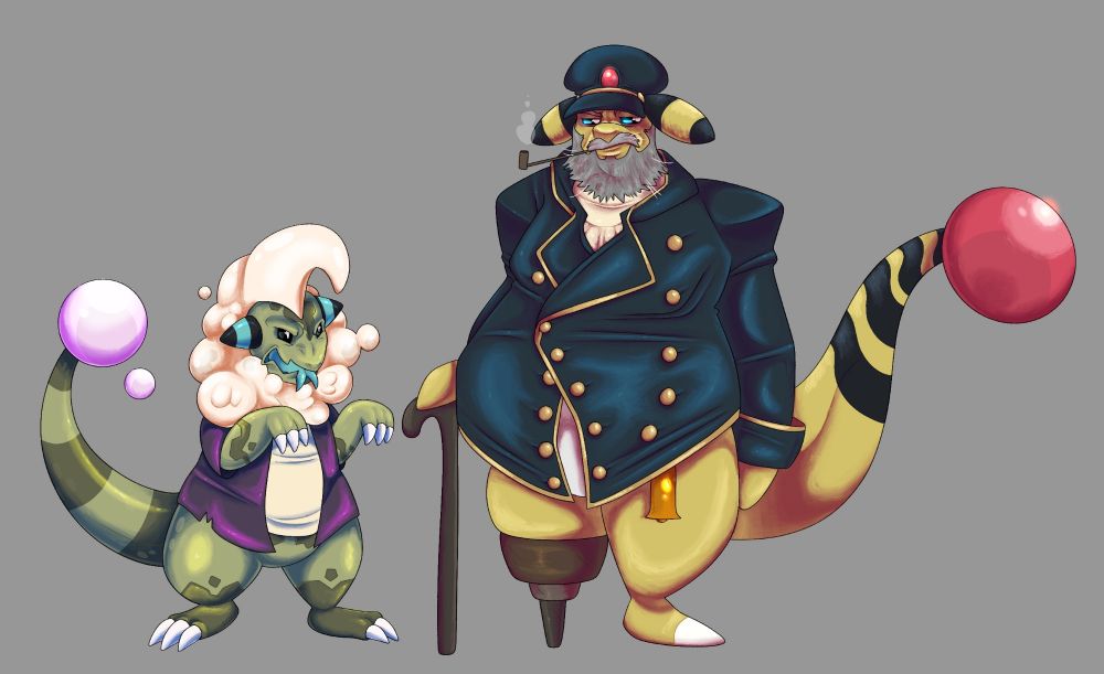 Derek and Noah in Halezen disguises. Derek specifically siding with the water types and Noah having sided with the Seafoam Shade