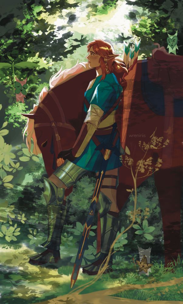 A digital painting of Link from Breath of the Wild. Based off of the painting ‘Sir Galahad’ by George Frederic Watts 
