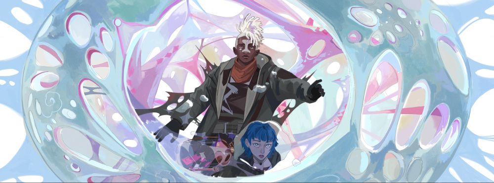 a digital painting based off of the scene where Ekko leaves the alternate universe. Powders reaction reflecting in his tears