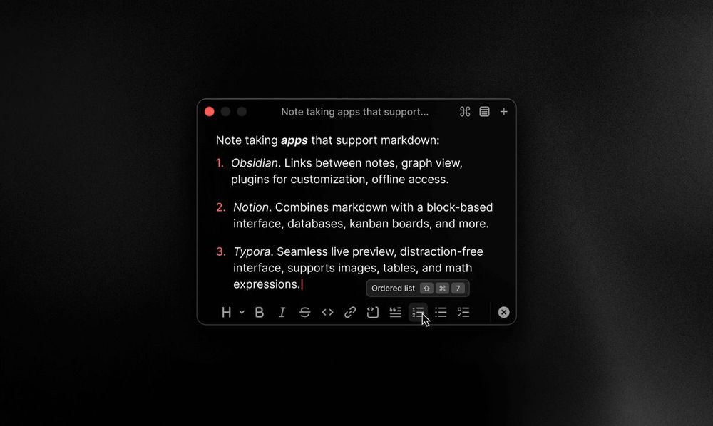 Raycast Notes with markdown