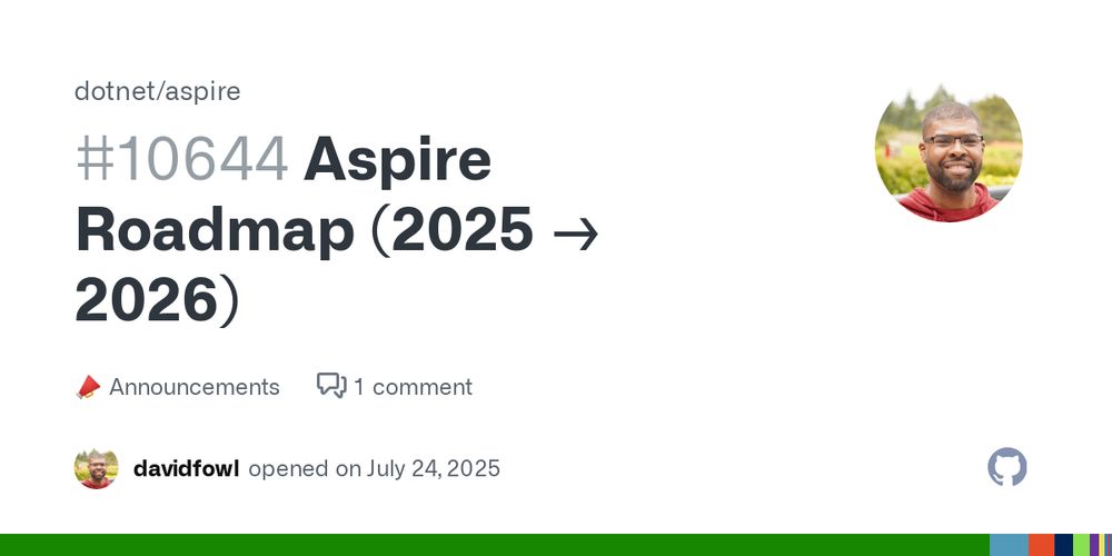 Aspire Roadmap (2025 → 2026) · dotnet aspire · Discussion #10644