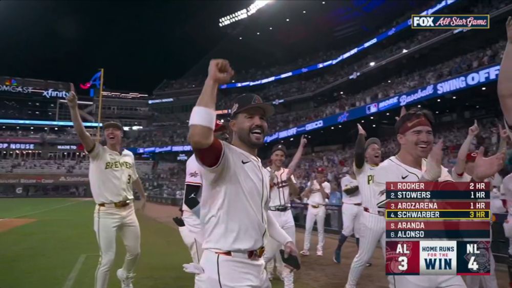 NL wins with 4 homers to the AL's 3