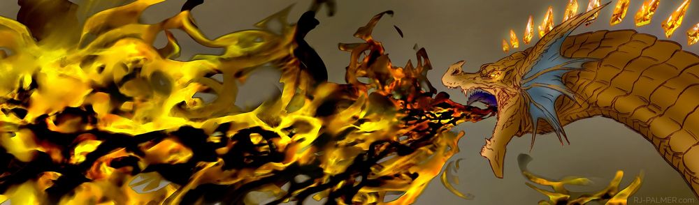 Breath attack detail. I know there’s only so many ways to color fire but I really like the way this came out, soupy black and sickly yellow, it was a lot of fun to come up with. 