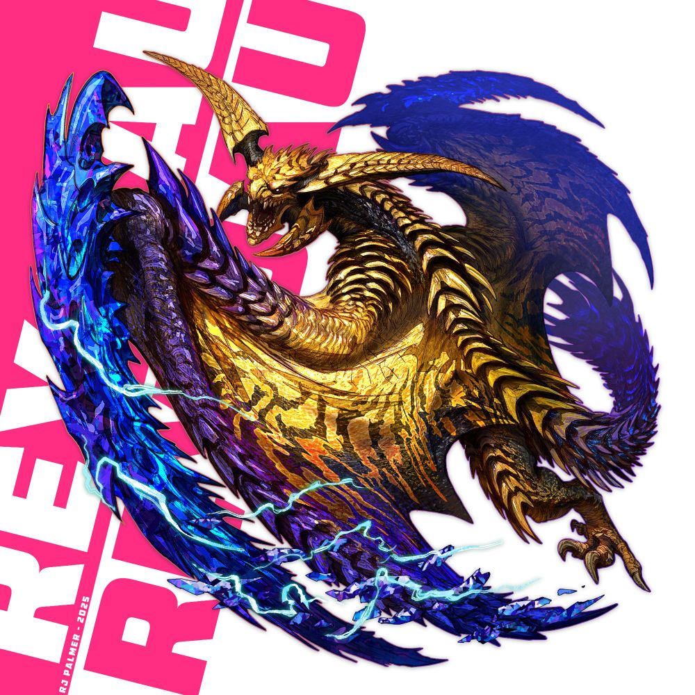 Illustration of Rey Dau from Monster Hunter with a really nicely drawn foot. Also not that it matters but I counted all the tail and back spikes to make sure it matched up to the actual guy.