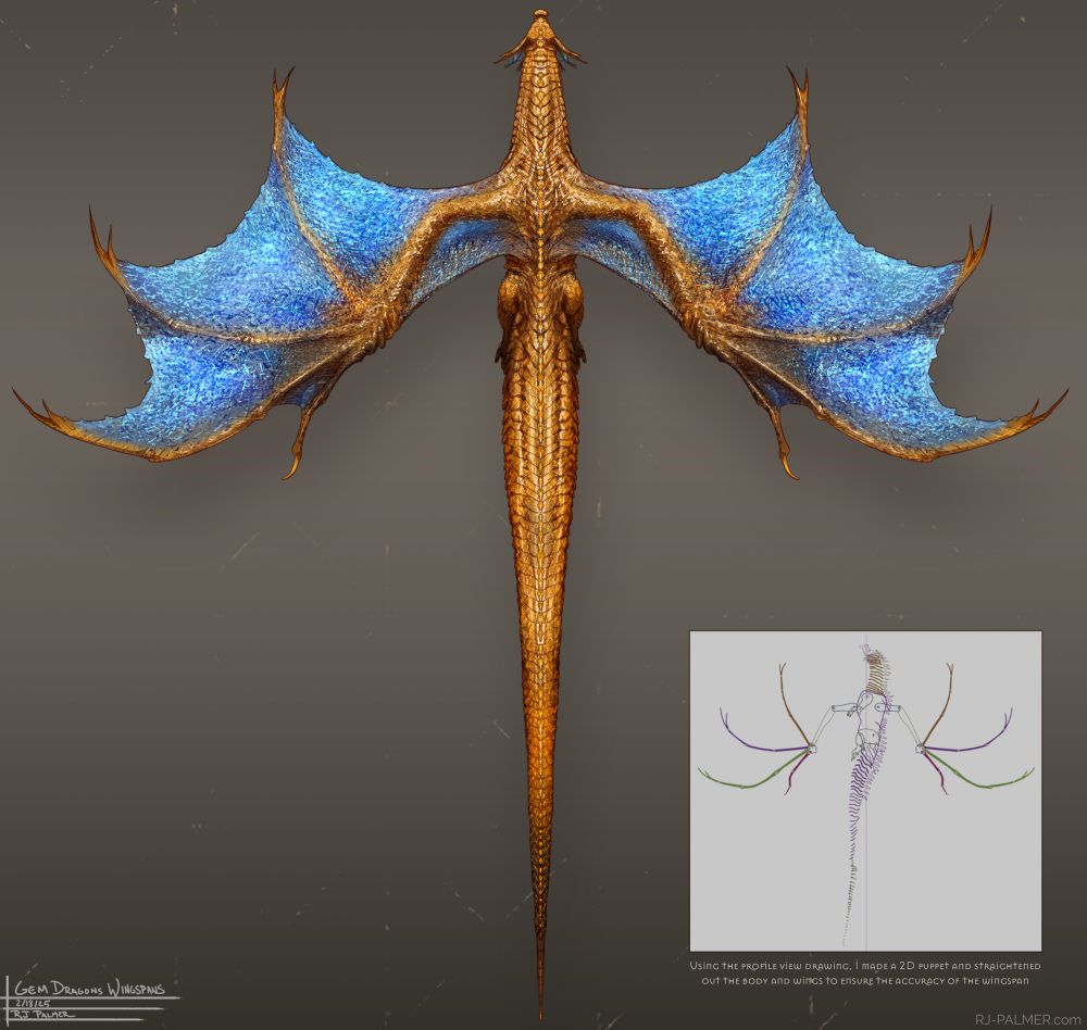 Wingspan closeup. I tell you that uncurling that spiraling tail was a headache but this is what we do for cool shit. 