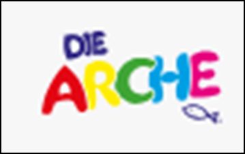 Zu sehne ist das Loge der Arche mit dem Fisch-Symbol.
