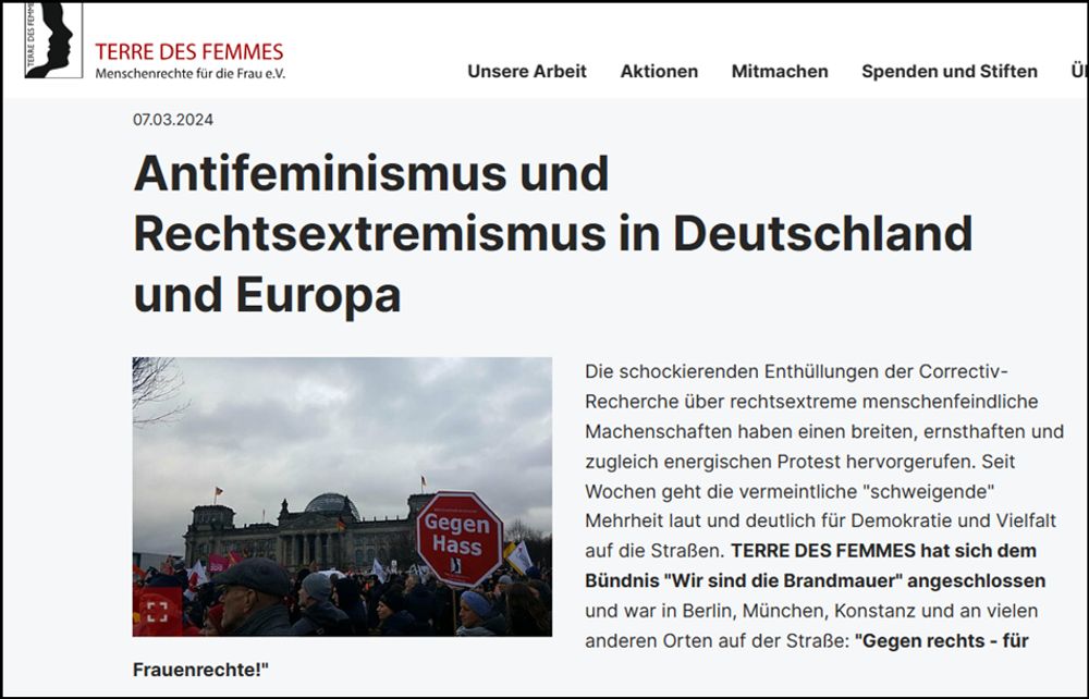 Artikel von TdF und die Mitteilung Teil der Brandmauer geworden zu sein. Gegen Antifeminismus und Rechtsextremismus in Deutschland und Europa.