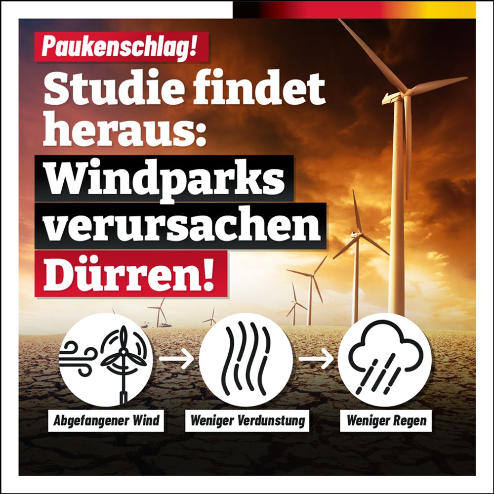 Paukenschlag! Studie findet heraus: Windparks verursachen Dürren!