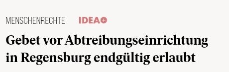 Gebet vor Abtreibungseinrichtung in Regensburg endgültig erlaubt