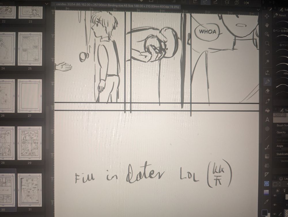 Comic work in progress. I'll fill in this largest panel on the page some other time. Later....