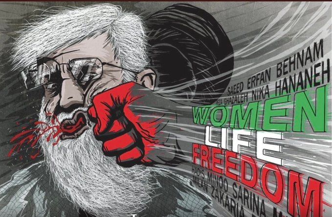 Faust im Gesicht eines Mullahs