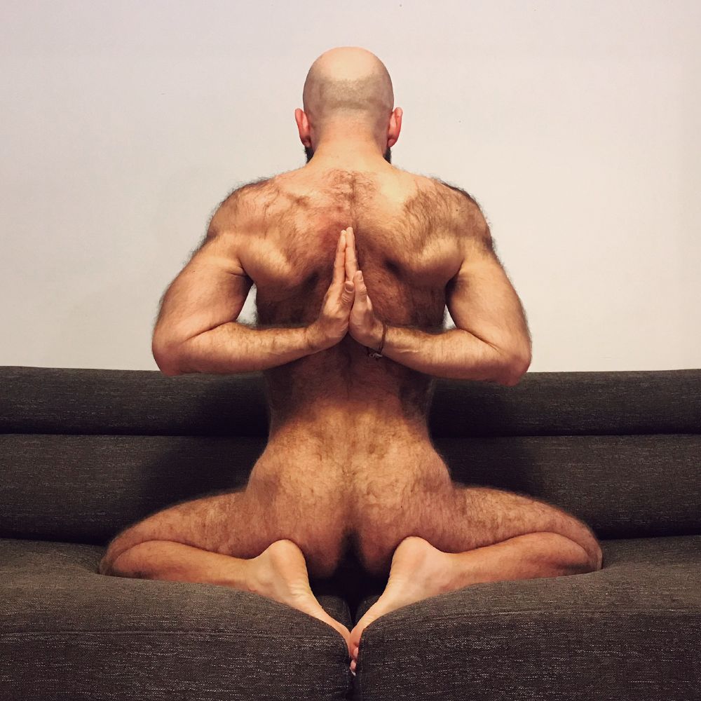 Selfportrait, Reverse Prayer Pose, Alphadesigner