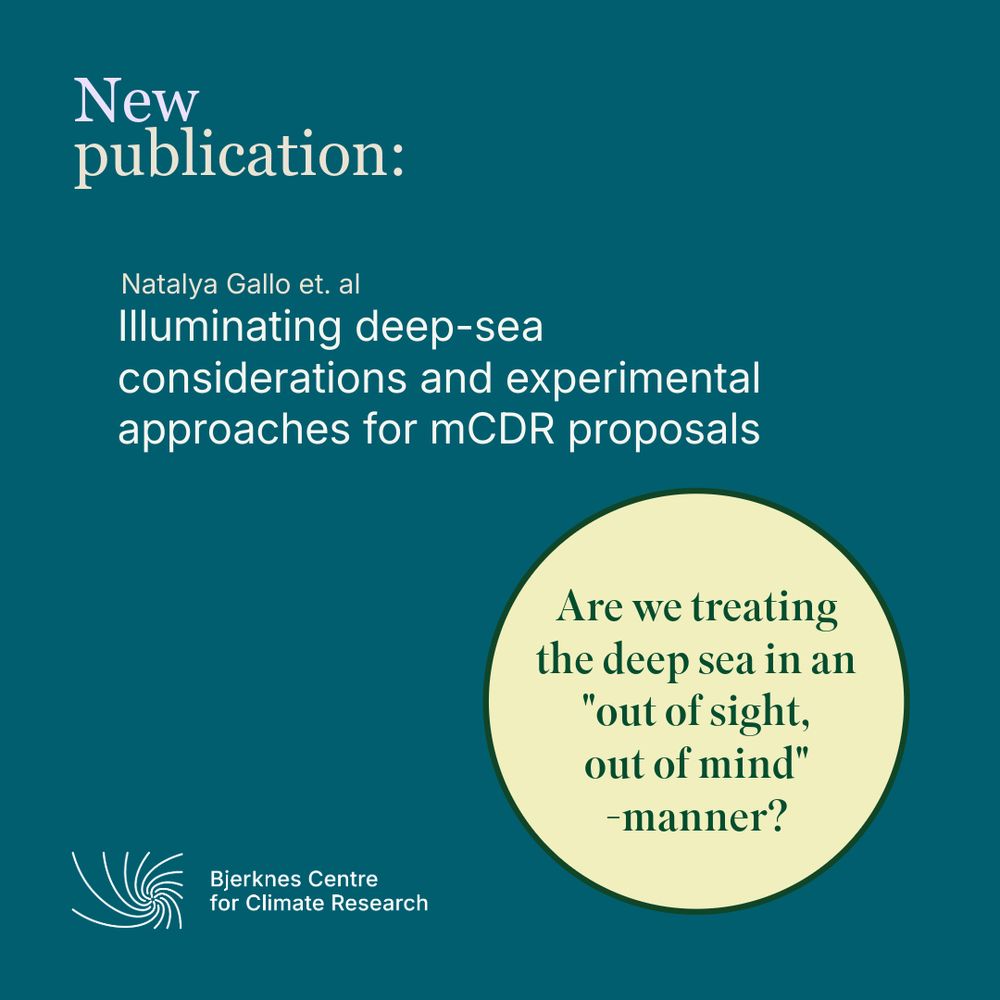 Poster stating: New publicationby Natalya Gallo et al & the question: Are we treating the deep sea in an "out of sight, out of mind"-manner?