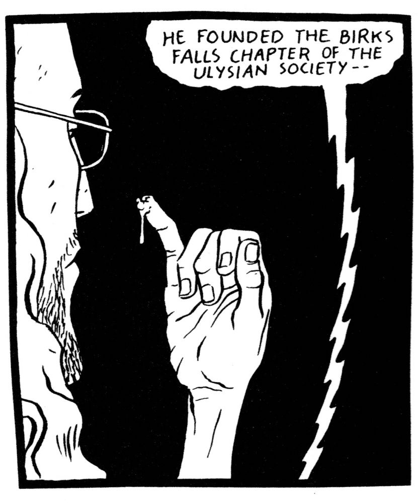 Image from a Chester Brown comic, showing Chester eating his own snot